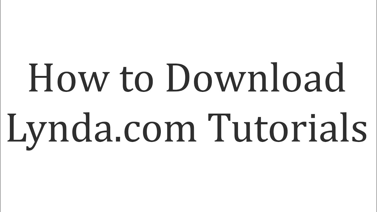 How to download lynda.com courses on windows